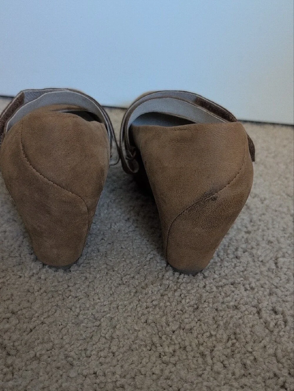 Tsubo Tan Crossover Strap Platform Mary Janes